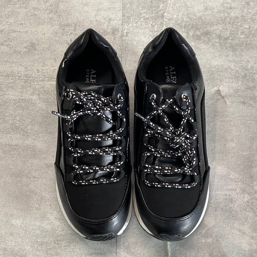 ALFANI Step N' Flex Women's Black Waldenn Lace-Up Wedge Platform Sneakers SZ 5.5