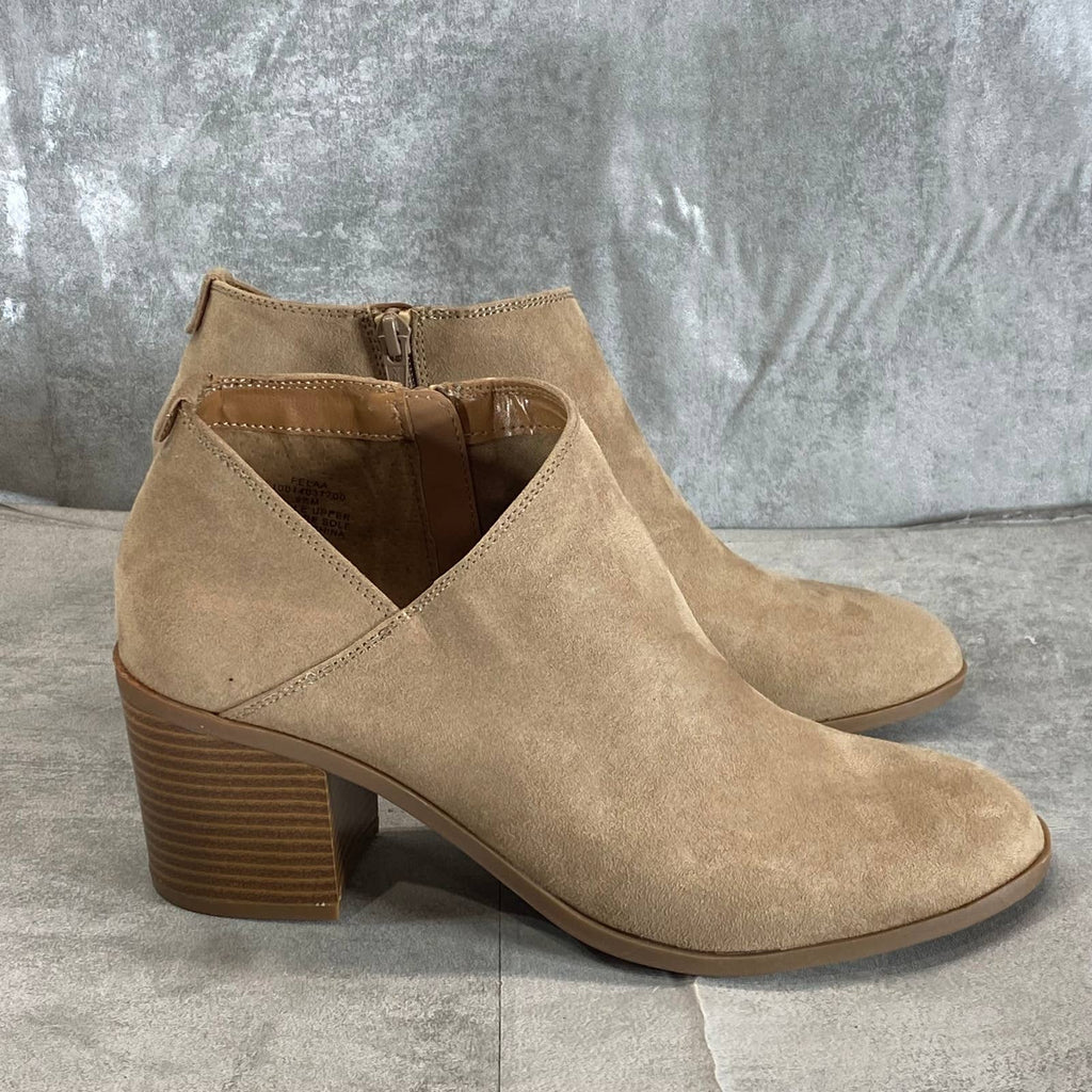 STYLE & CO Women's Light Taupe Felaa Asymmetrical Round-Toe Booties SZ 9.5