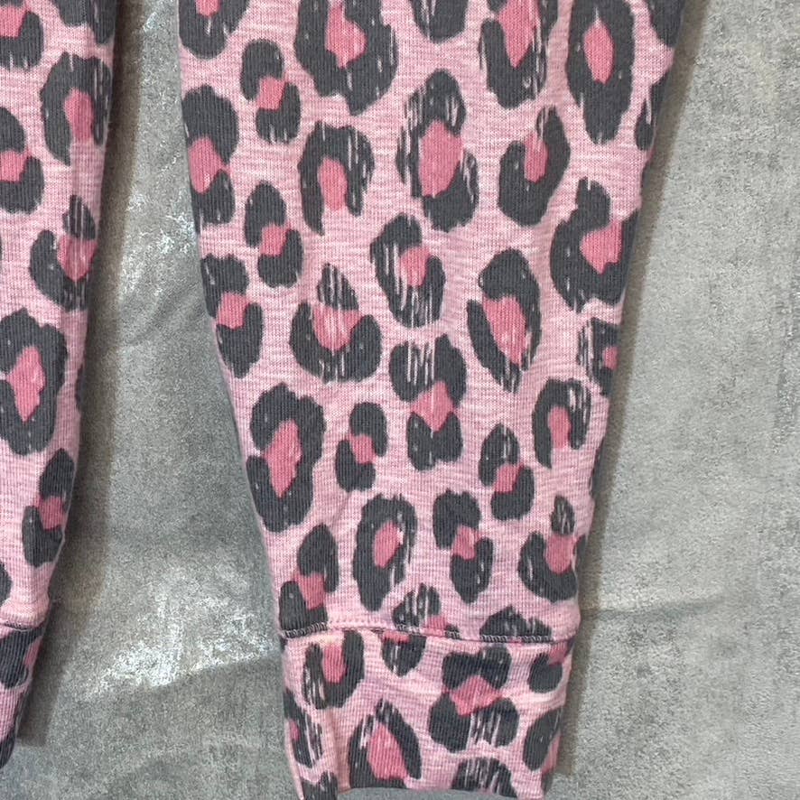 ROUDELAIN Women's Pink Fierce Cat Cameo Drawstring Waist Pull-On Pajama Jogger Pants SZ L