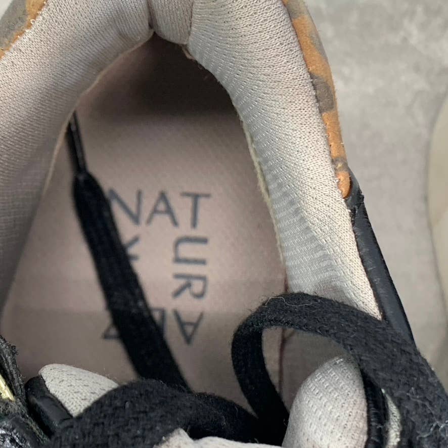 NATURALIZER Women's Black Leather Hadley High-Top Lace-Up Sneakers SZ 4