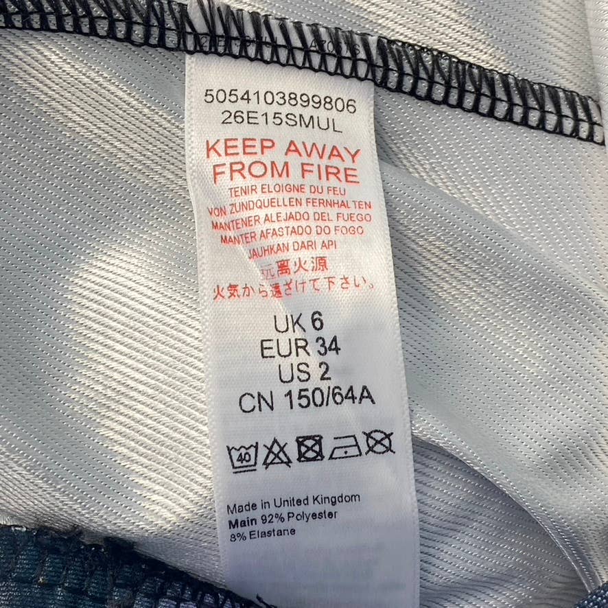 TOPSHOP Petite Black/Purple Tie-Dye Wide Leg Pull-on Pants SZ 2