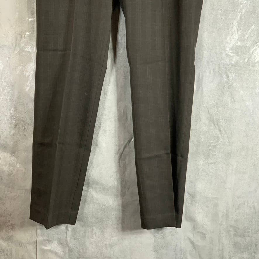 PERRY ELLIS PORTFOLIO Men's Major Brown Subtle Check Modern-Fit Stretch Pants