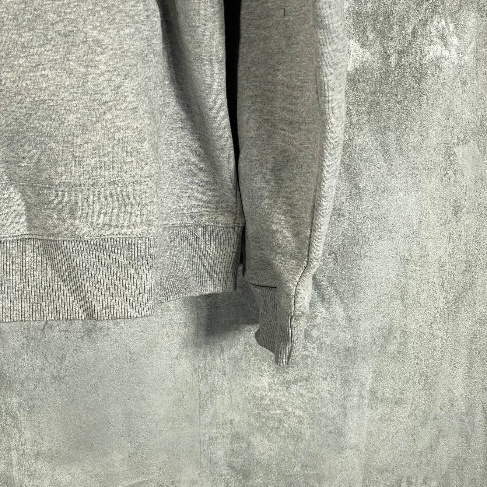 REEBOK Men's Medium Grey Heather Identity Fleece Stacked Logo Hoodie SZ M