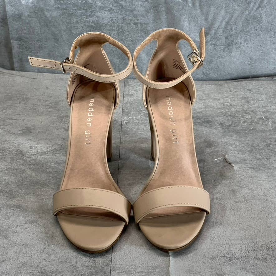 MADDEN GIRL Women's Blush Smooth Bella Two-Piece Block-Heel Sandals SZ 5