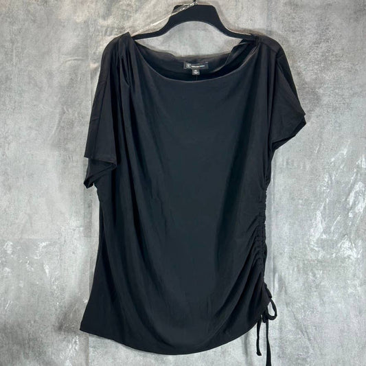 INC INTERNATIONAL CONCEPTS Women's Deep Black Side-Ruched One-Shoulder Top SZ2XL