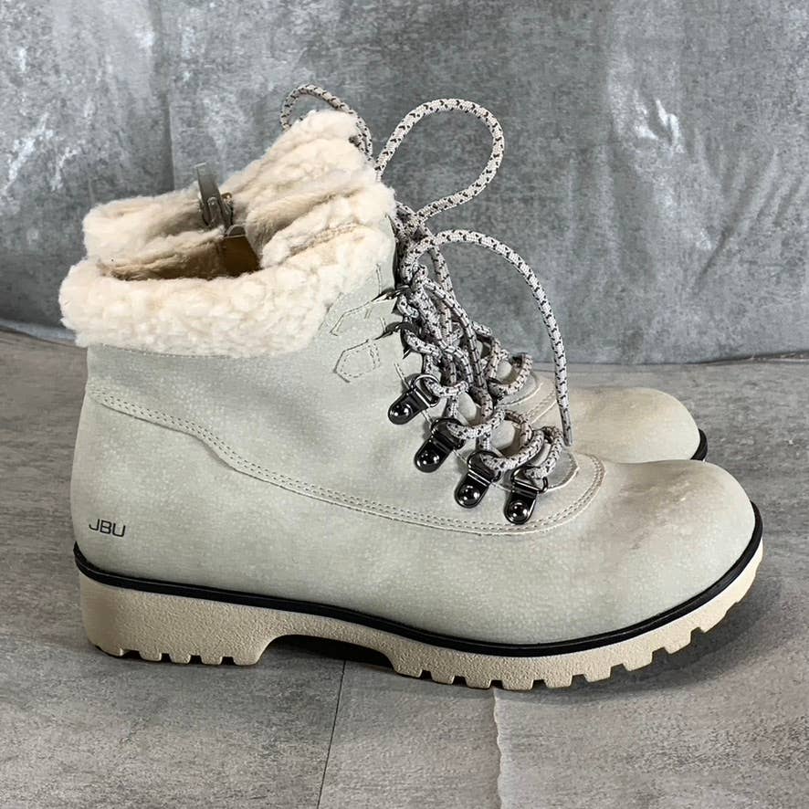 JBU By JAMBU Women's Stone White Blue Creek Memory Foam Lace-Up Ankle Boot SZ6.5