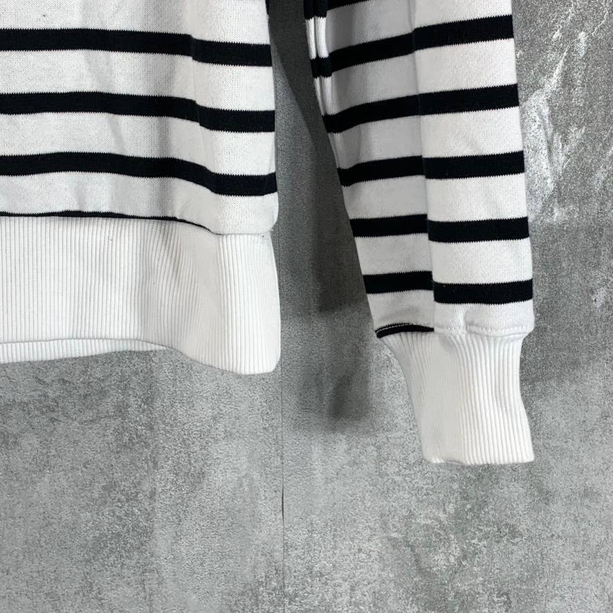 CHARTER CLUB Women's Petite Black-White Striped Sequin-Applique Sweatshirt SZP/P