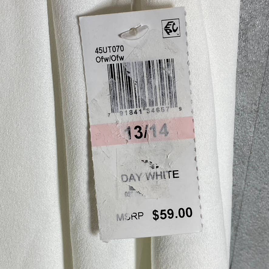 B. DARLIN Juniors' Day White Waist High-Neck Spaghetti Strap Dress SZ 13/14