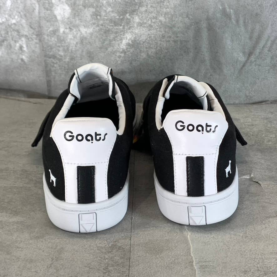 GOATS Men's Black Canvas The 573 Wide-Strap Round-Toe Slip-on Sneakers SZ 11