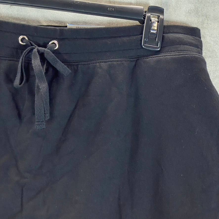 KAREN SCOTT Women's Petite Deep Black Knit Drawstring Pull-On Skort SZ P/XL