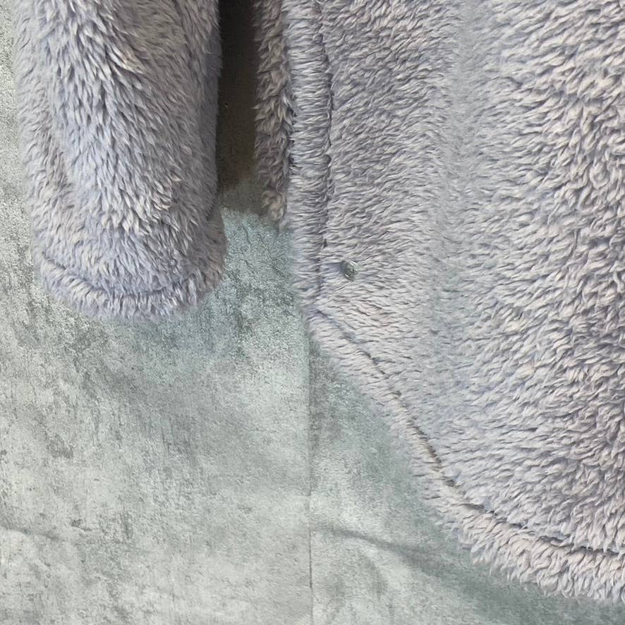 ZELLA Women's Grey Dapple Furry Fleece Funnel Neck Long Sleeve Pullover SZ XL