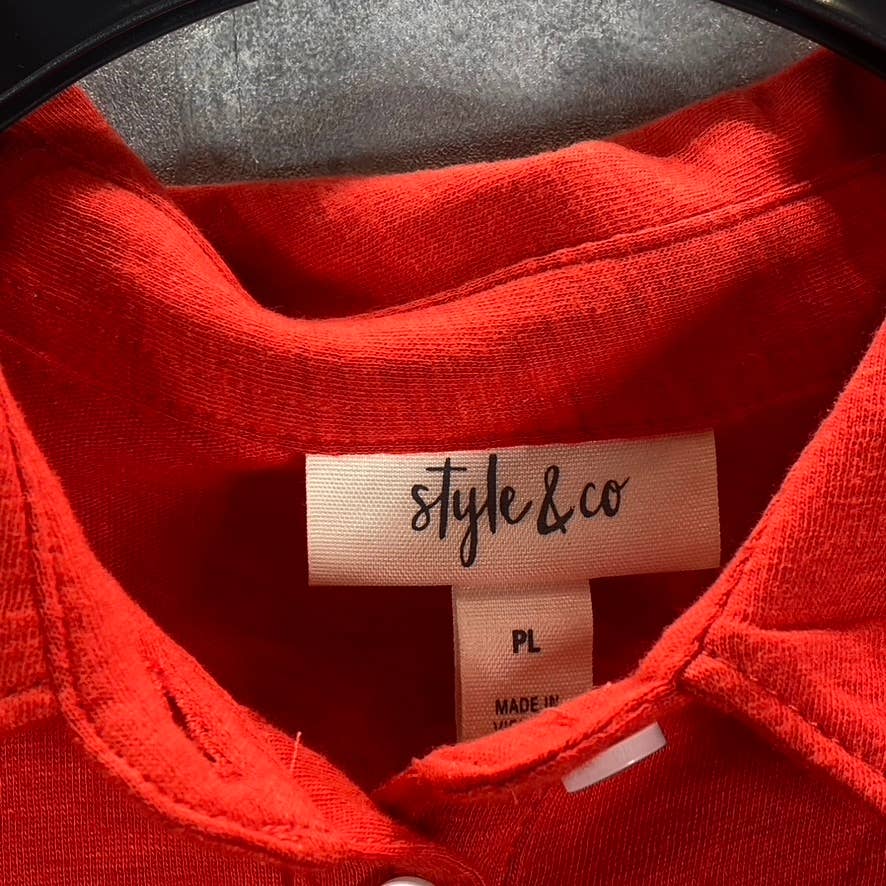 STYLE & CO Women's Petite Loving Red Short-Sleeve Polo Top SZ P/L