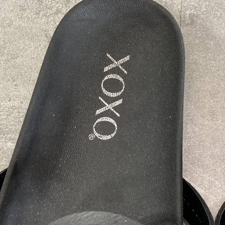XOXO Women's Black Peace Geometric Design Slip-On Thong Sandals SZ 9.5