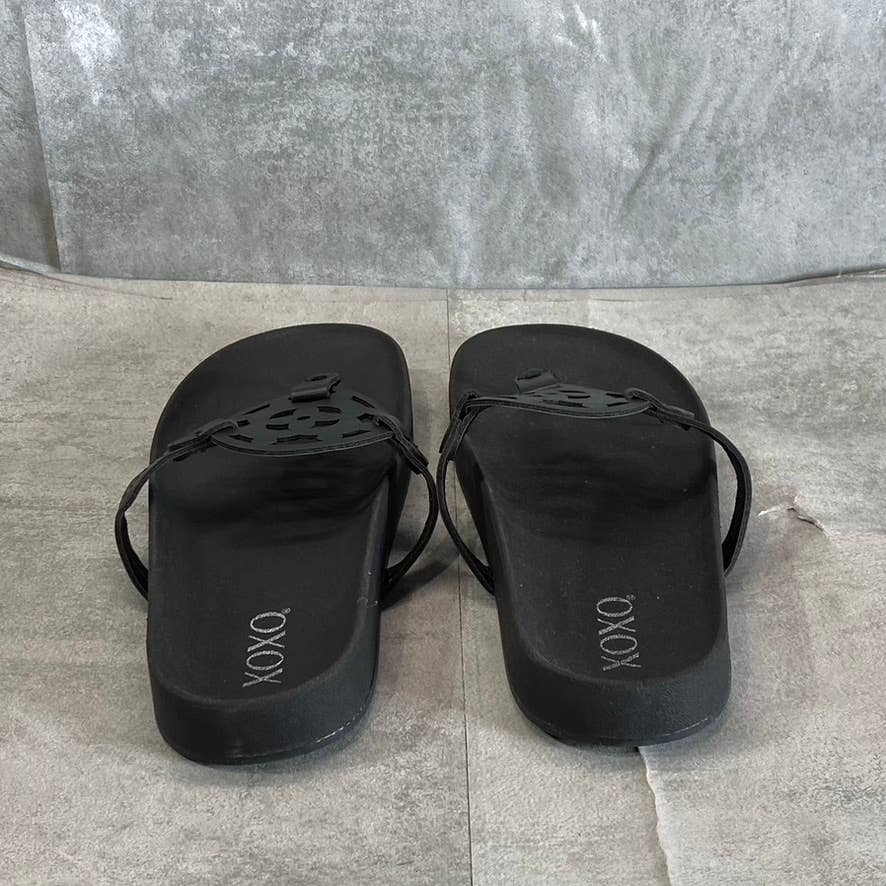 XOXO Women's Black Peace Geometric Design Slip-On Thong Sandals SZ 9.5