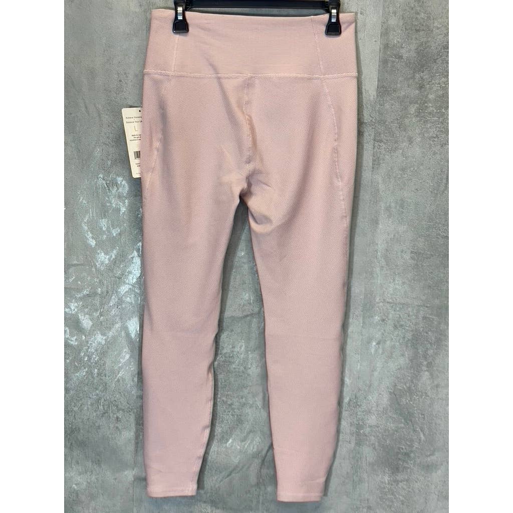 HARMONY & BALANCE Women's Lilac Ribbed High-Waist Tummy Control Pull-On Active Leggings SZ L