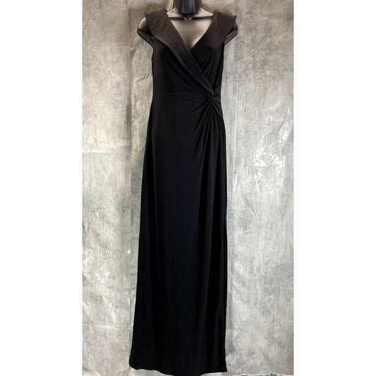 LAUREN RALPH LAUREN Women's Black Jersey Off-The-Shoulder Side-Slit Dress SZ 4