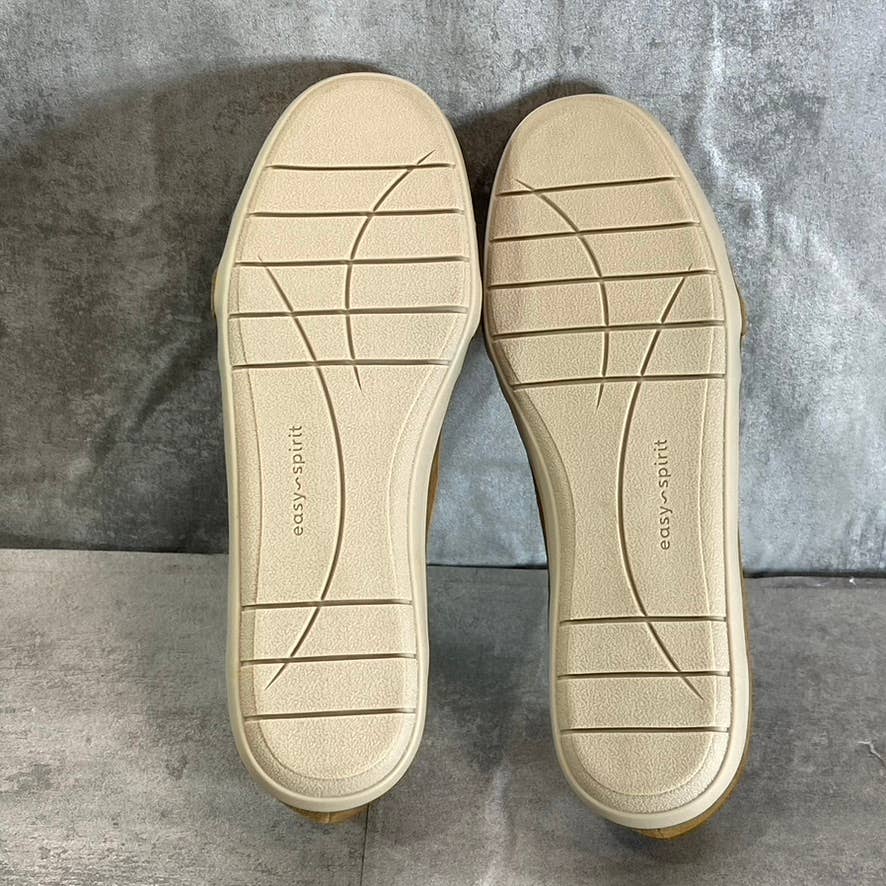 EASY SPIRIT Women's Wide Width Camel Leather Bounce Slip-On Flats SZ 8W