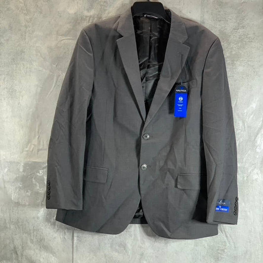 NAUTICA Men's Charcoal Short Modern-Fit Two-Button Bi-Stretch Suit Jacket SZ 42S