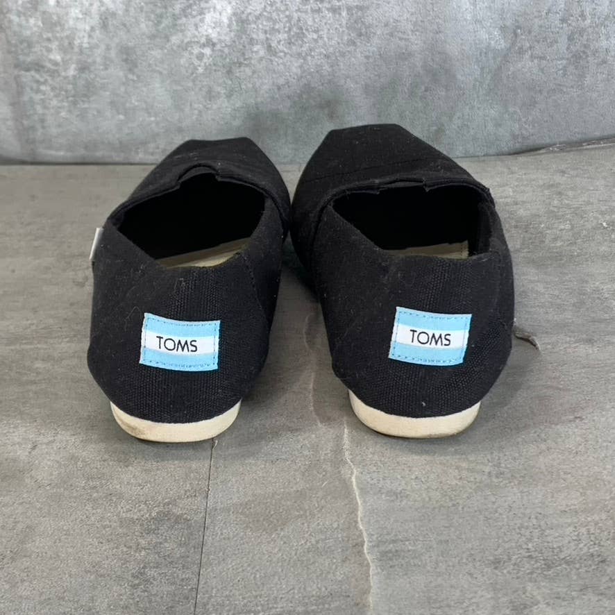 TOMS Women's Black Classic Canvas Round-Toe Slip-on Sneakers SZ 7