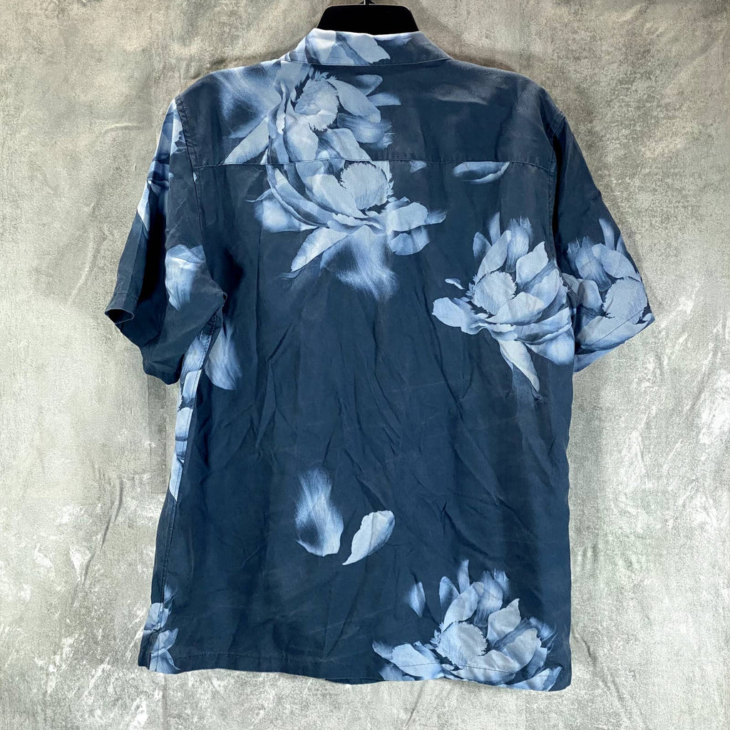 THEORY Men's Heron Multi Floral-Print Short-Sleeve Button-Front Shirt SZ S