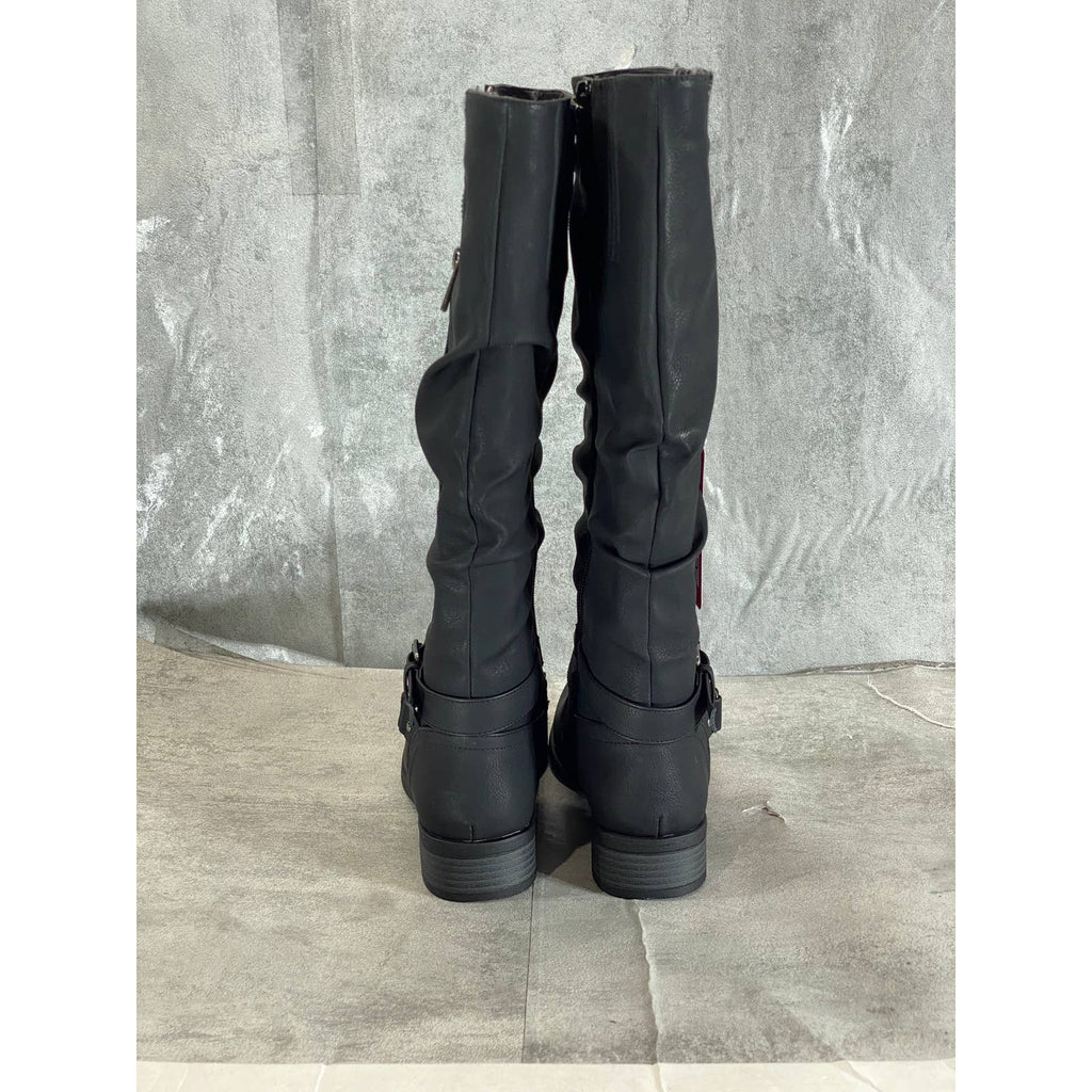 XOXO Women's Black Mayne Extendable Calf Side-Zip Tall Boots SZ 5.5