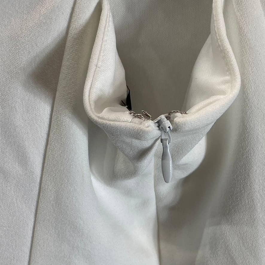 DKNY Women's Ivory V-Neck Beaded Spaghetti Straps Mermaid Maxi Gown SZ 8