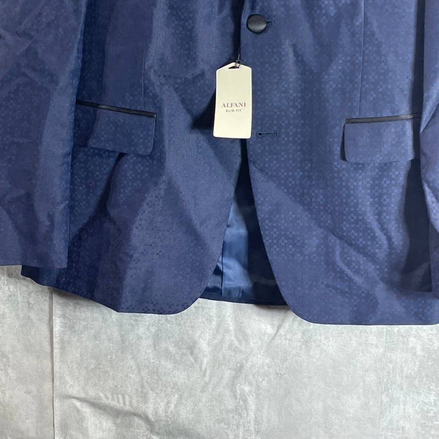 ALFANI Men's Blue Geometric Slim-Fit Stretch Two-Button Sport Coat SZ 38R