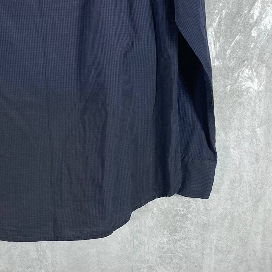 INC INTERNATIONAL CONCEPTS Men's Navy Mini Check Button-Up Shirt SZ L