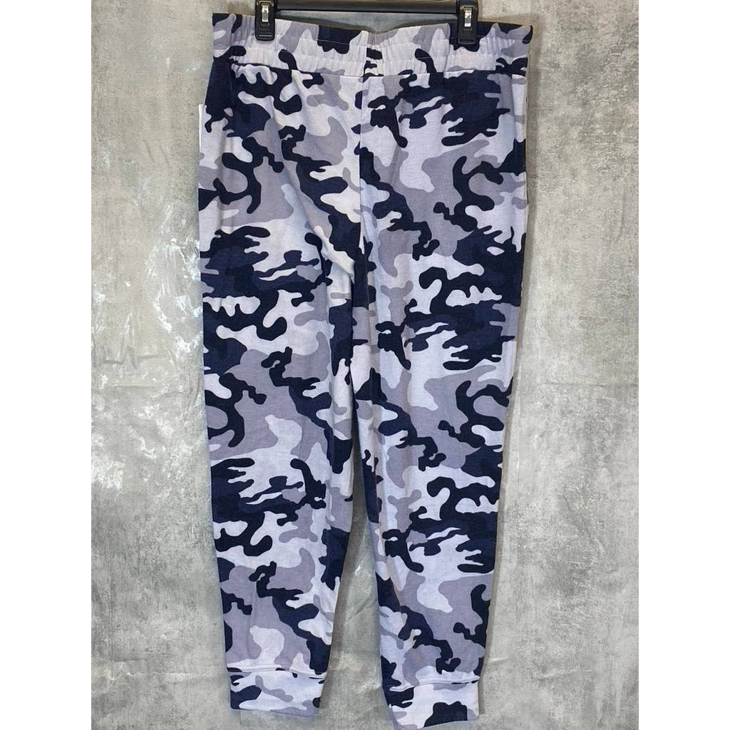 JESSICA SIMPSON Women's Blue Hidden Camo Pull-On 4-Pocket Jogger Pants SZ XL