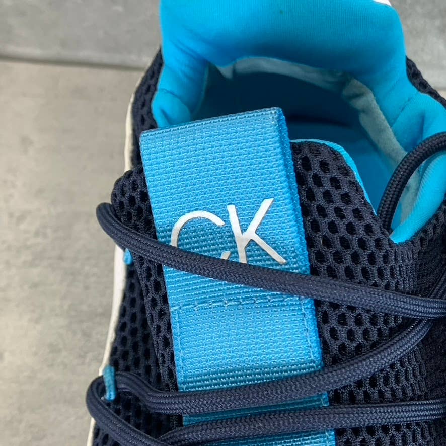 CALVIN KLEIN Women's Navy Blue Mesh Stefi Lace-Up Slip-On Athletic Sneakers SZ11