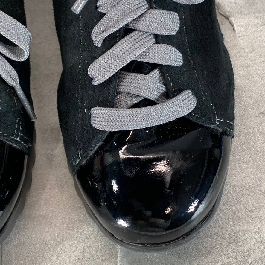 MUNRO Women's Extra Wide Black Mixed Media Kellee Lace-Up Sneakers SZ 6WW