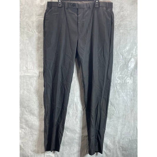 IZOD Men's Solid Black Classic-Fit Flat Front Suit Pants SZ 38X32
