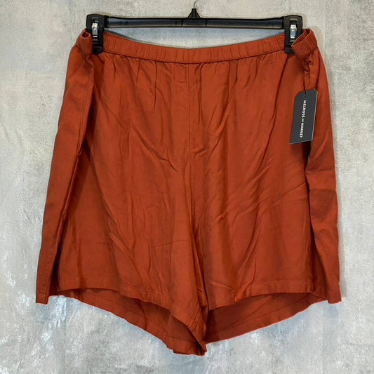 MELROSE AND MARKET Women's Plus Size Rust Henna Crepe Elastic Waist Pull-On Shorts SZ 2X