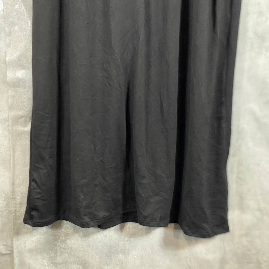 24SEVEN Comfort Apparel Women's Black Scoop-Neck Sleeveless Midi Tank Dress SZ M