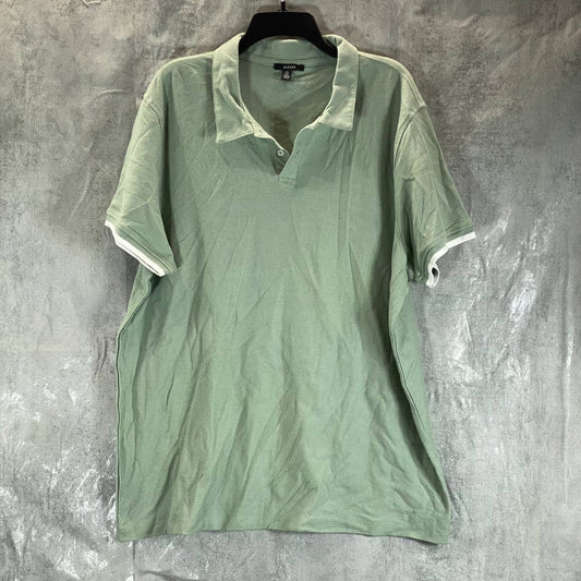 ALFANI Men's Gray Sage Regular-Fit Tipped 2-Button Short-Sleeve Polo Shirt SZ2XL