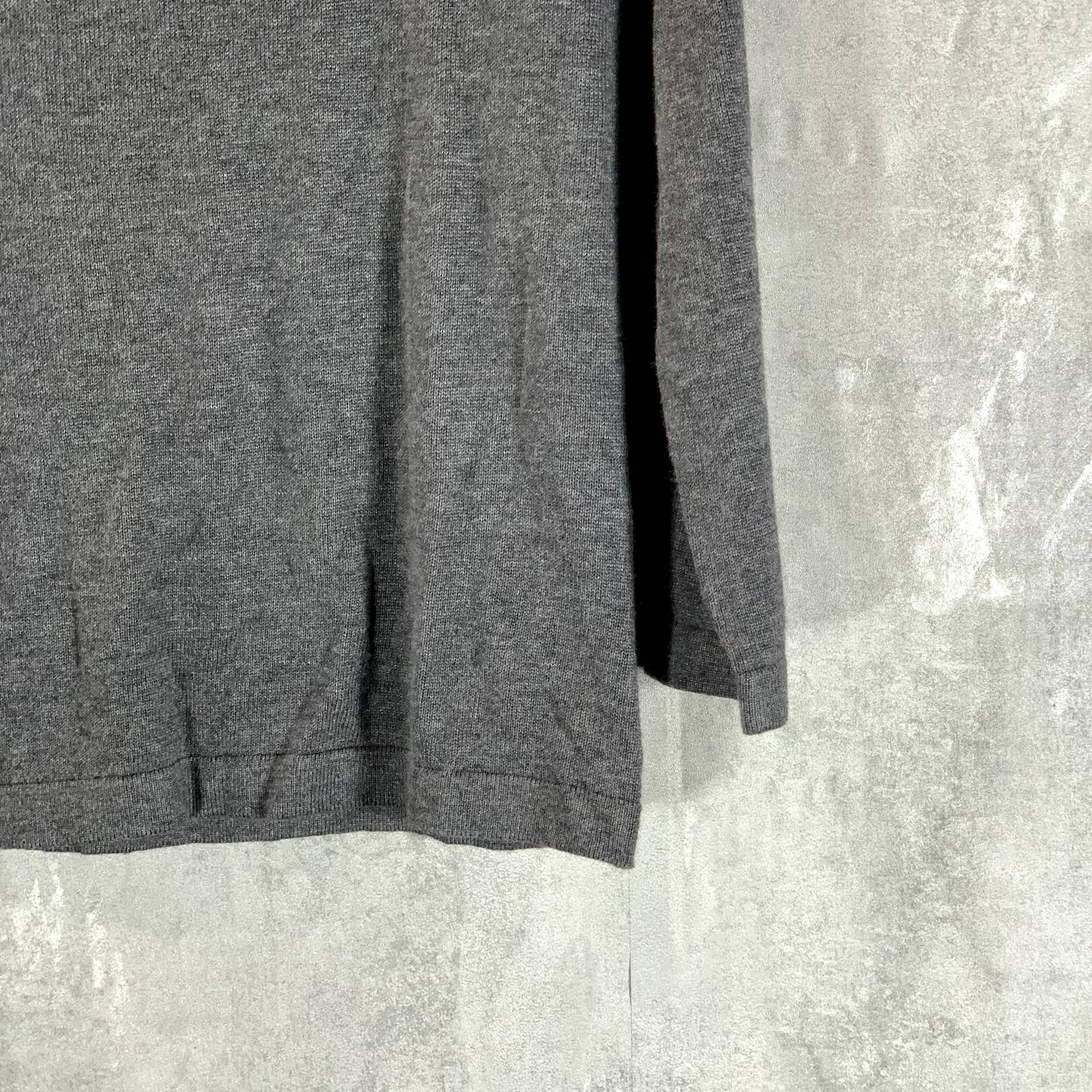 VINCE CAMUTO Women's Medium Heather Grey Crewneck Studded Shoulder Sweater SZ M