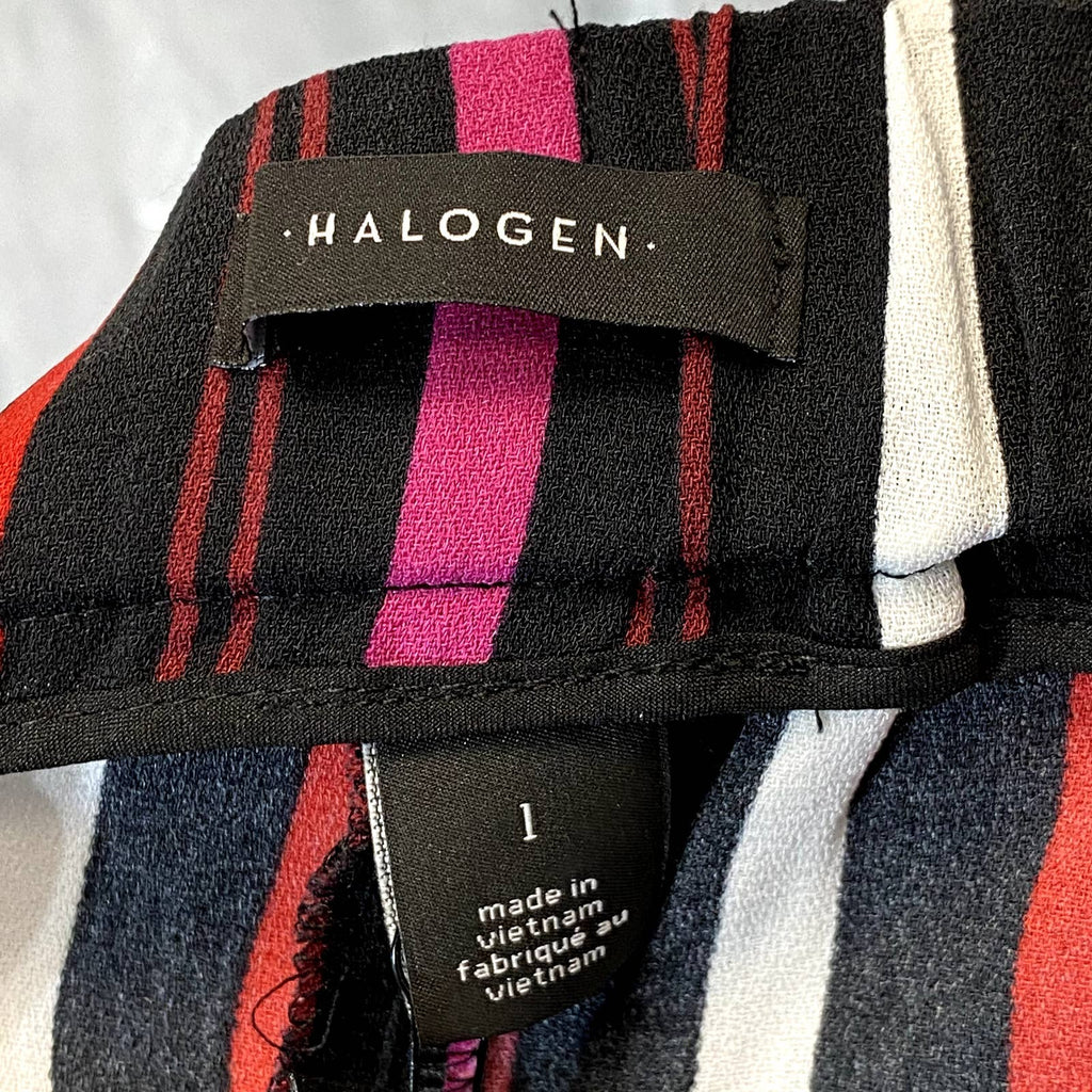 HALOGEN Women's Multicolor Striped Barbara Pull-On Shorts SZ L