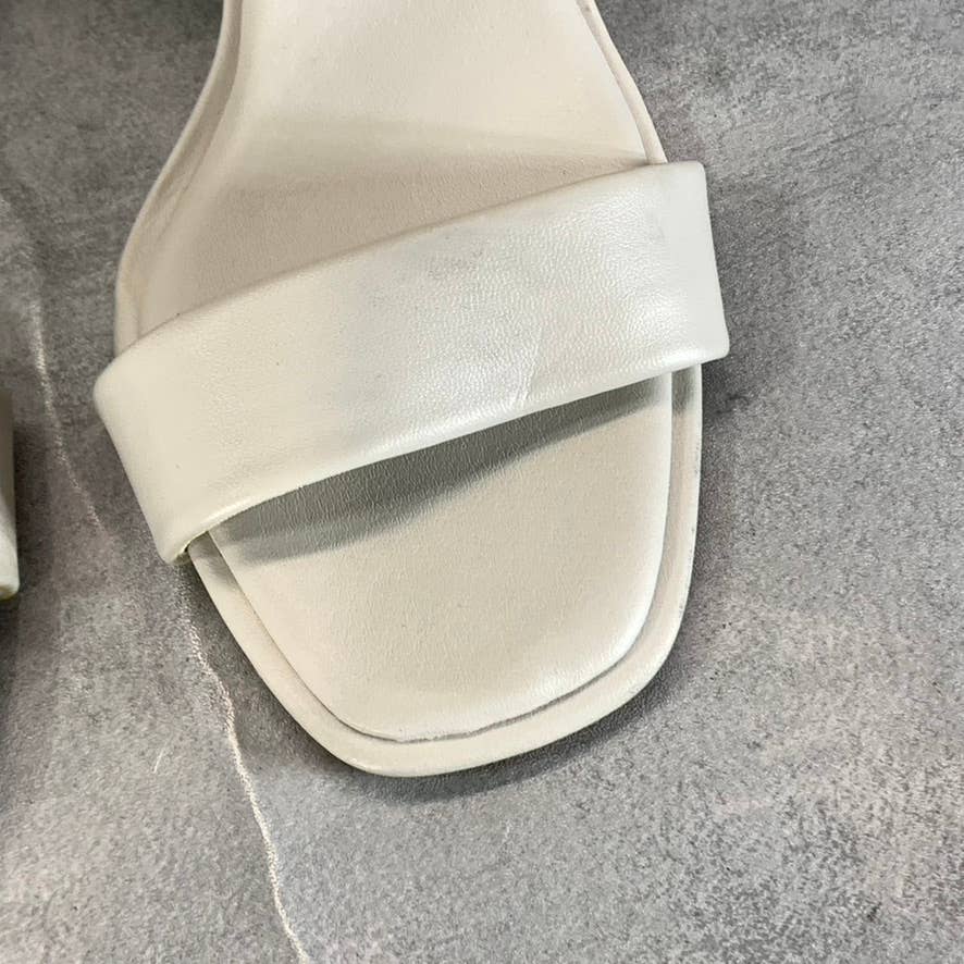 NORDSTROM RACK Women's Bisque Faux-Leather Landry Square-Toe Heeled Sandal SZ6.5