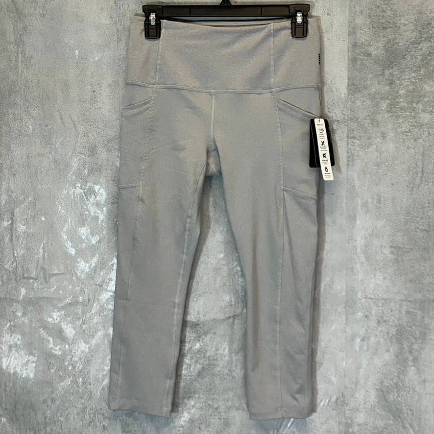 RBX Women’s Light Heather Grey High-Waist Active Pull-On Capri Leggings SZ S