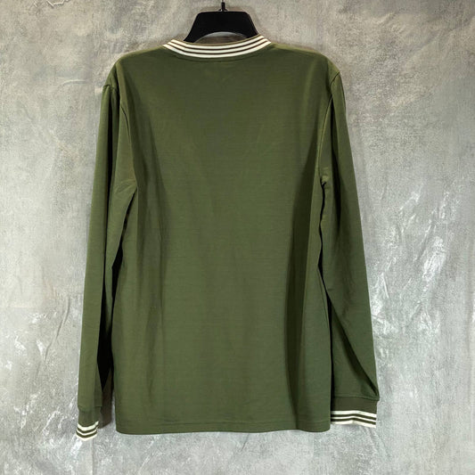 ALFANI Men's Costa Green Vari-Stripe Crewneck Long-Sleeve Pullover Shirt SZ M
