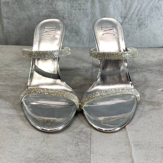 INC INTERNATIONAL CONCEPTS Women's Silver Rhinestone Embellished Lucena Dress Sandals SZ 10