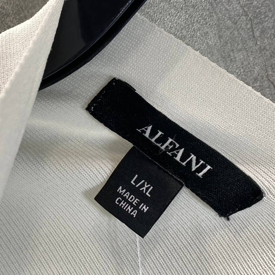 ALFANI Women's Soft White Drape-Cape Open-Front Sweater SZ L/XL