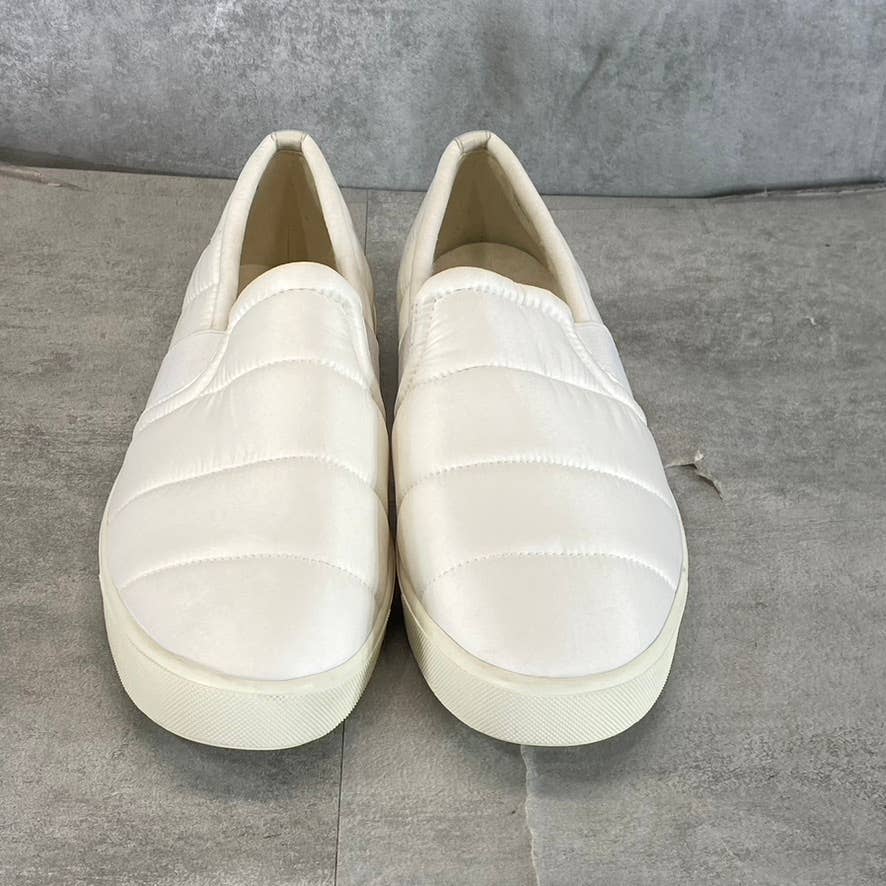 VINCE. Women's White Blair Quilted Round-Toe Slip-On Sneakers SZ 9