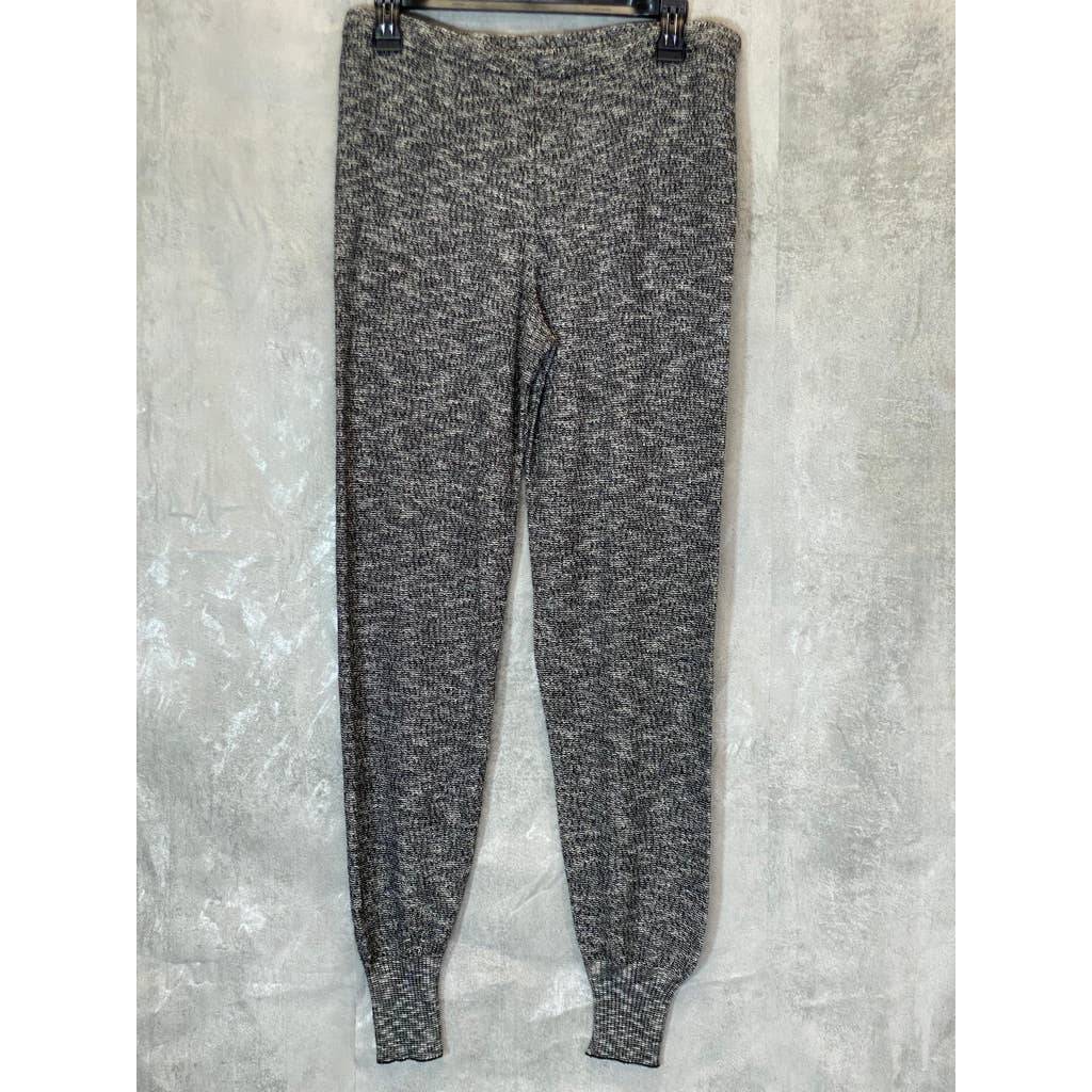 ABOUND Women's Black Stripe Marl Knit Lightweight Pull-On Joggers SZ M