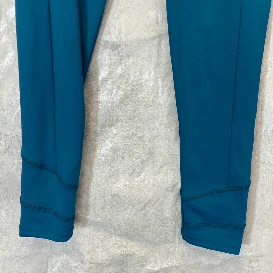 KAY UNGER Women's Teal Stretch High-Waist Media Pocket Pull-On Athletic Leggings SZ L