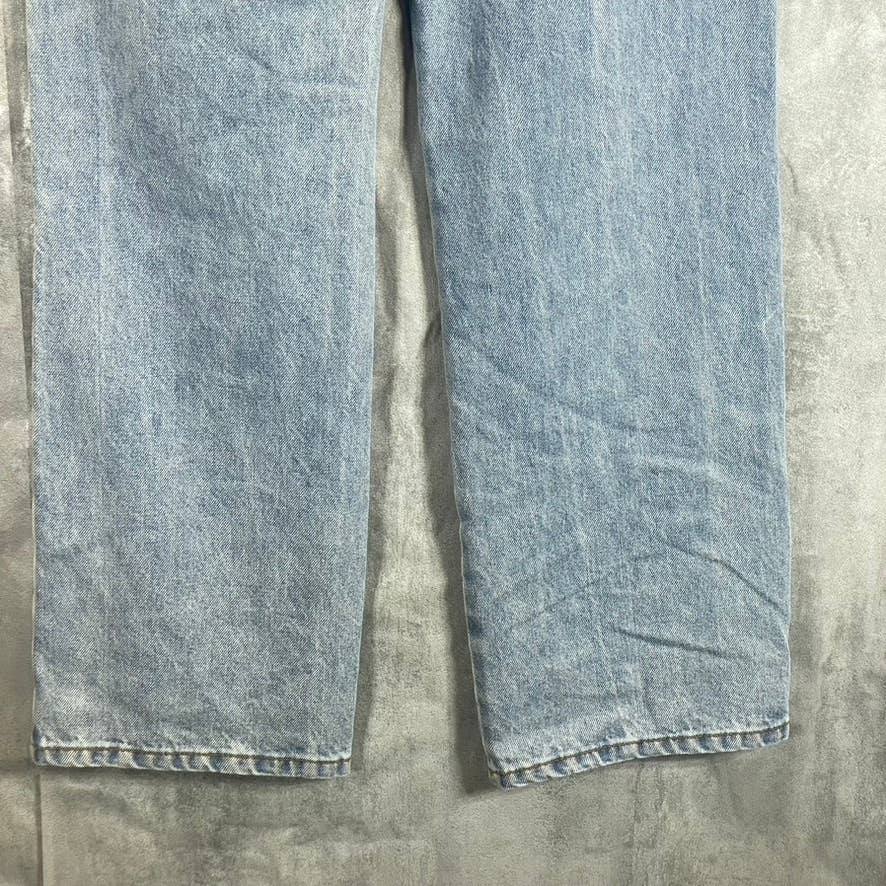 LE LIS COLLECTION Women's Blue Denim Straight-Leg Distressed High-Rise Jeans SZS