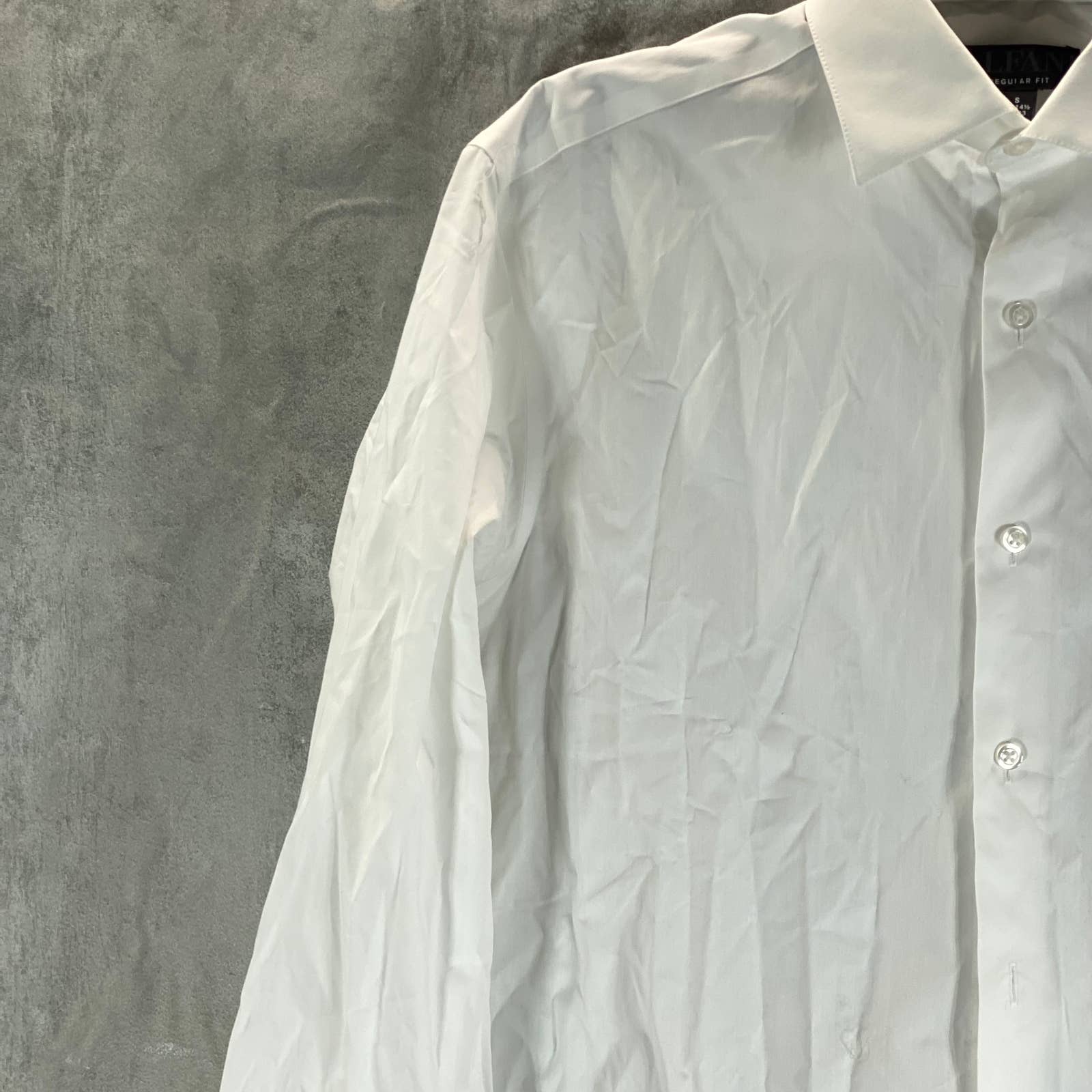ALFANI AlfaTech Men's White Solid Regular-Fit Dress Shirt SZ S(14-14.5 32/33)