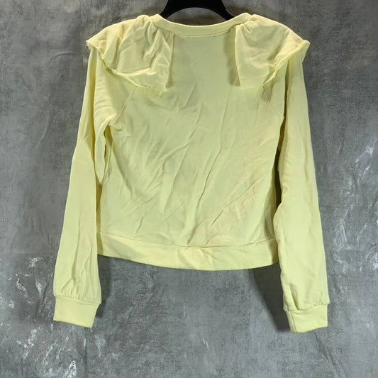 INC INTERNATIONAL CONCEPTS Women's Sunbeam Crewneck Ruffled Sweatshirt SZ S