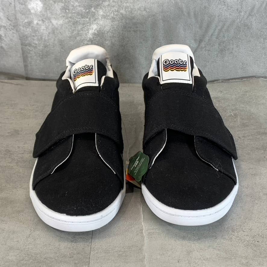 GOATS Men's Black Canvas The 573 Wide-Strap Round-Toe Slip-on Sneakers SZ 11