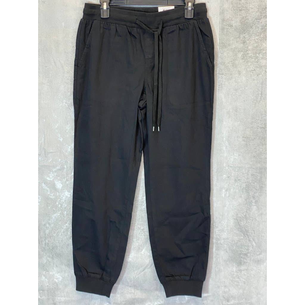 STYLE & CO Women's Deep Black Mid-Rise Comfort Drawstring Waist Utility Jogger Pull-On Pants SZ M